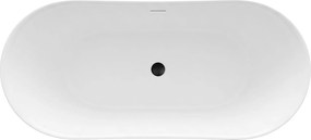 Rea Lusso Slim, voľne stojaca vaňa 170×74 cm + medený click-clack, biela lesklá, KPL-W8504