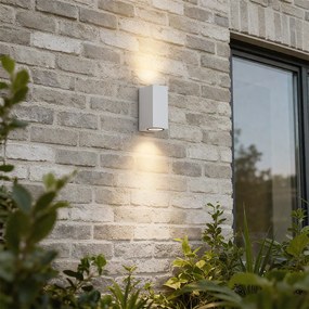 Moderná vonkajšia nástenná lampa biela plastová 2-svetlá - Baleno