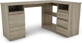 Rohový písací stôl Carlos, dub sonoma