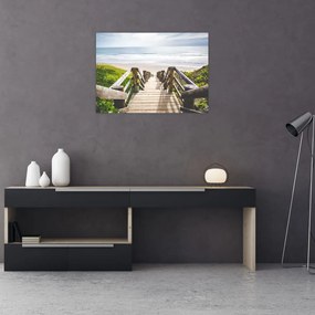 Sklenený obraz - Vstup na pláž (70x50 cm)