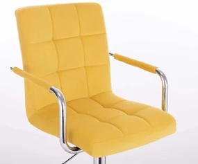 LuxuryForm DESIGN Stolička VERONA VELUR na zlatom kríži - žltá