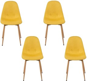 Set - 4 ks Jedálenská stolička AVENBERG RIVA žltá