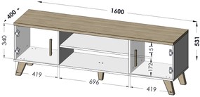 Cama TV stolík Lotus - dub, 160 cm
