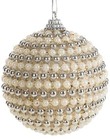 VIANOČNÁ BANKA NA STROMČEK SADA 6 KS (FI) 8 CM KRÉMOVÁ