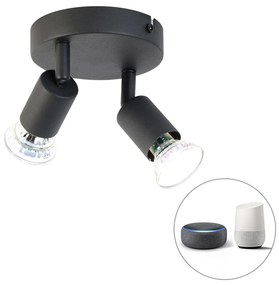 Smart spot čierny výklopný okrúhly vrátane 2 WiFi GU10 - Jeany