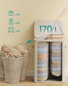 Songmics Kôš na bielizeň Daisy Beige 2x85l