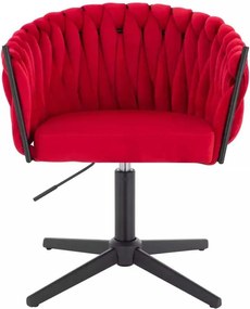 LuxuryForm DESIGN Stolička NORDEN VELUR na čiernom kríži - červená