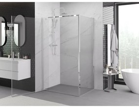 Mexen Exo, sprchovací kút s krídlovými dverami 75 x 90 cm, 6mm číre sklo, chrómový profil, 8181-075-090-01-00