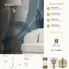 Stojacia lampa Whity 160 cm biela/zlatá