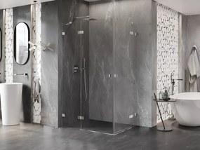 Mexen Lunar Duo výklopný sprchový kút 105 x 80 cm, 8mm číre sklo, chrómový profil, 834-105L-080P-01-00