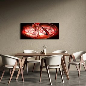 Obraz - červené tvary (120x50 cm)