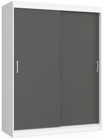 Šatníková skriňa s posuvnými dverami 150 cm CLP mono biela / sivá