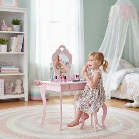 Detský toaletný stolík FAIRY DREAM ružový PHO0403