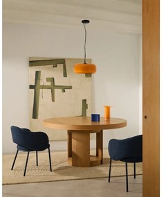 Oranžové LED závesné svietidlo so skleneným tienidlom ø 38 cm Reig – Kave Home