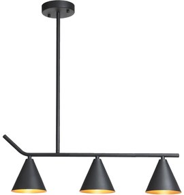 Luster na tyči 3xE27/40W/230V čierna