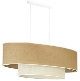 Duolla - Luster na lanku DOUBLE OVAL YUTE 2xE27/15W/230V hnedá/krémová