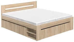 DREVONA Manželská posteľ 180 cm REA KIRA | dub bardolíno