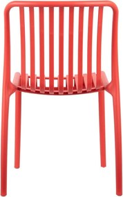 Svetločervená plastová jedálenská stolička Glee – Leitmotiv