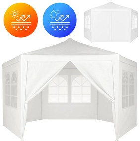 Záhradný pavilónový altánok, s oknami, biely, MultiGarden