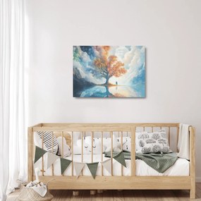Sklenený obraz – Strom života a lásky (70x50 cm)