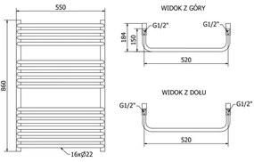 Mexen Apollo, vykurovacie teleso 860 x 550 mm, 479 W, biela, W117-0860-550-00-20