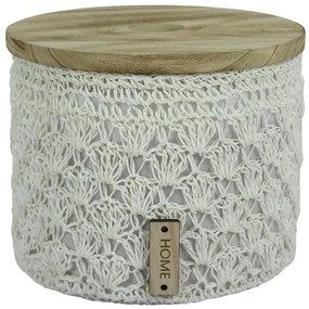 Háčkovaný okrúhly košík L Ø26,5 cm v22 cm