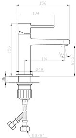 Invena Trend, umývadlová batéria h-156, medená matná, INV-BU-02-014-V