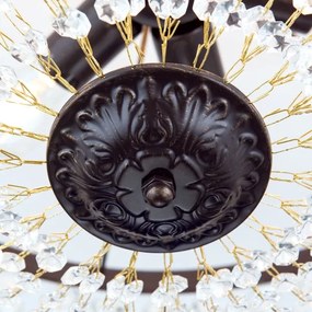 Orion DL 7-542/6-Krišt. luster na tyči ARILA 6xE27/60W/230V pr.60 cm hnedá/patina