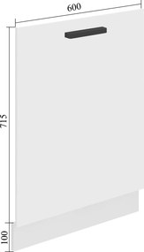 Panel na umývačku Bekini Premium Full Version zakrytý 60 cm čierny lesk s pracovnou doskou