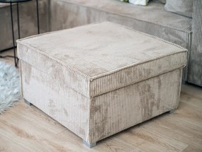 Krémový taburet SMART COSARO s úložným priestorom 65x65 cm