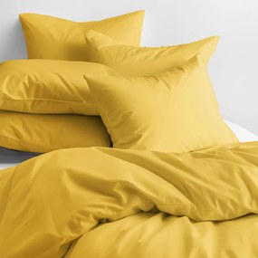 Goldea bavlnené posteľné obliečky - medovo žlté 140 x 220 a 70 x 90 cm