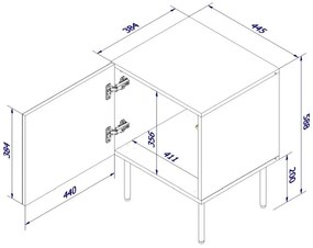 Sada 2 ks nočních stolků Palazzo černá