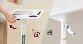 Výškovo nastaviteľný odkladací stolík Vasagle Elev 70 cm biely
