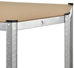 InternetovaZahrada Rohový regál Basic 180x70x40 cm - strieborný