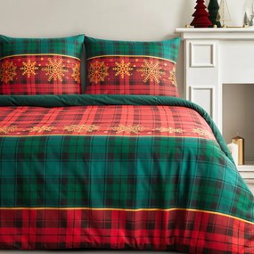 VIANOČNÉ RENFORCÉ OBLIEČKY GLORY 200X220 CM, 2 KS 70X80 CM VZOROVANÉ