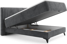 Postel Kalla 140x200 cm, tmavo šedá látka