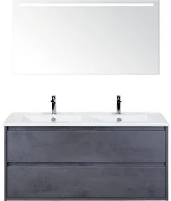 Kúpeľňová zostava Sanox Porto 120 cm zrkadlo 2 zásuvky antracit s LED