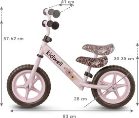 Kidwell Rebel odrážadlo pre deti 80–120 cm, ľahké 2,64 kg, oceľový rám, 28 cm EVA kolesá