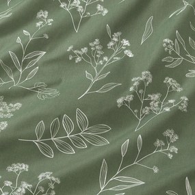 Goldea okrúhly obrus 100% bavlnené plátno - bylinkové lístky Ø 100 cm