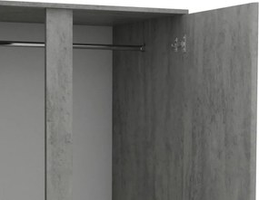 Šatníková skriňa Carlos, šedý beton, 100 cm