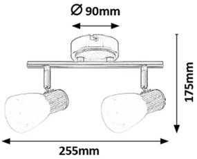 Rabalux 6487 - Bodové svietidlo GAVIN 2xE14/40W