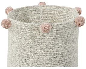 Krémový látkový detský kôš na hračky ø 30x30 cm Bubbly – Lorena Canals