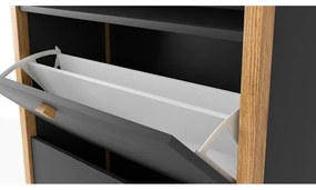 Tmavosivá skrinka na topánky s 2 zásuvkami Woodman Bode