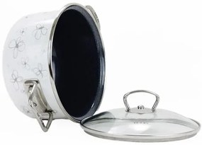 Belis Smaltovaný hrniec s pokrievkou Premium, biela, 16 cm, 1,5 l, 1,5 l