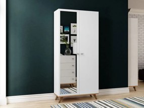 Šatníková skriňa Tunbergia TN05, Farby: biela / biela + dub craft zlatý