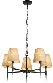 Searchlight 30690-5BK - Luster na reťazi GOTHIC 5xE14/60W/230V čierna