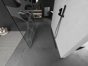 Mexen Kioto, sprchová zástena Walk-In 120 x 200 cm, 8mm číre sklo biely vzor, grafitový profil, 800-120-002-66-97