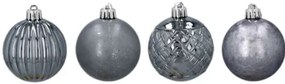 Vianočné gule 6cm 8ks Grafit