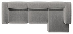 Svetlosivá menčestrová rohová pohovka (pravý roh/s leňoškou) Bergamo – Cosmopolitan Design