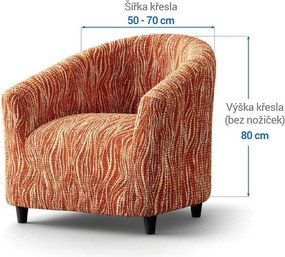 Bielastické poťahy UNIVERSO NOVÉ žíhané tehlové klubové kreslo (š. 50 - 70 cm)